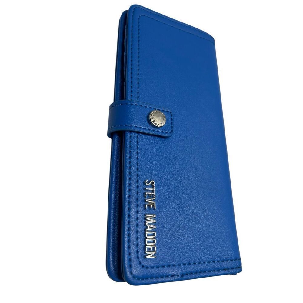 Steve Madden Ballen Foldover Snap Wallet Cobalt Blue